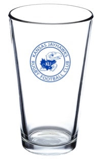 Kansas Jayhawks Rugby Pint Glass
