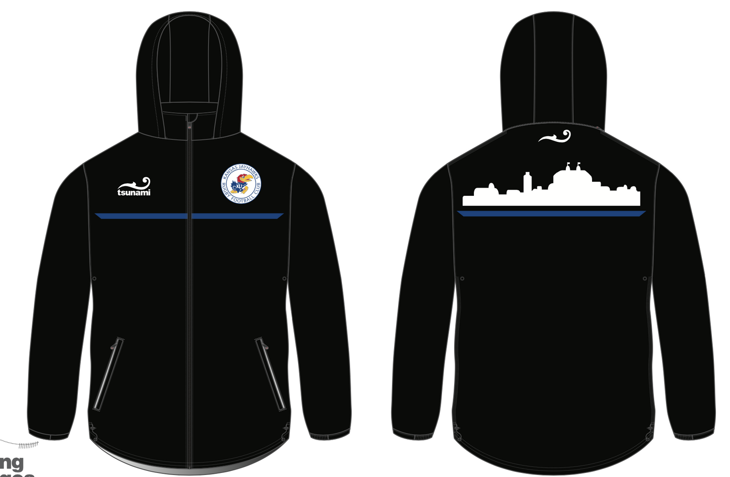 Kansas Jayhawks Rugby Hooded Rain Jacket