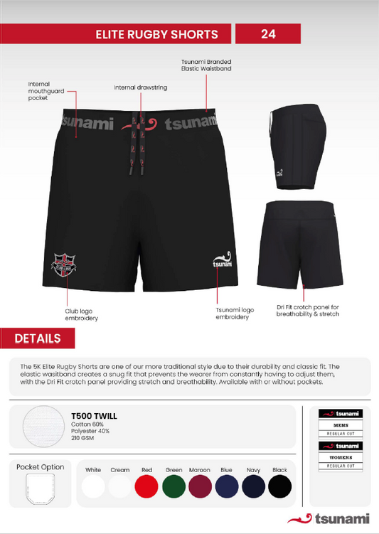 5k Elite Rugby Shorts