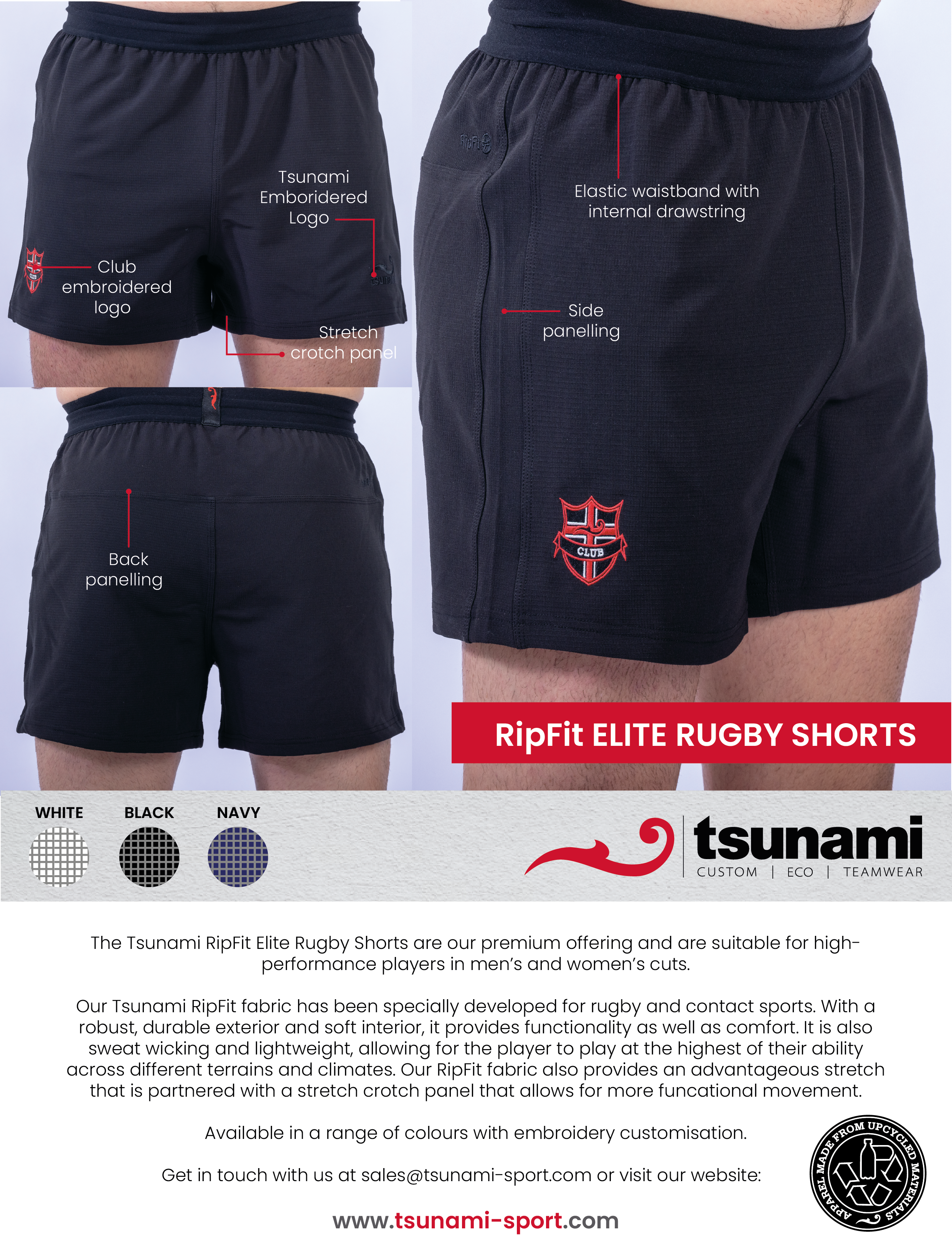 Hamstring Compression Rugby Shorts RipFit Elite Rugby Shorts – Legacy Ecowear