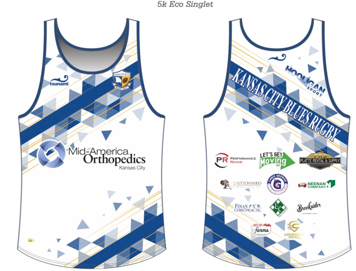 KC Blues/Academy Singlet - White